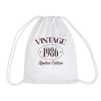 Vintage 1986 Limited Edition Birthday 1986 - Drawstring Bag - white - Front