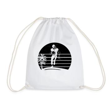 Football Player Silhouette - Turnbeutel - Weiß - Vorne