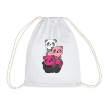 transfem flag pride LGBTQ cute panda - Drawstring Bag - white - Front