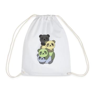 Cassgender Flag Pride LGBTQ Cute Panda - Drawstring Bag - white - Front