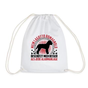 Lagotto Romagnolo protects me water dog - Drawstring Bag - white - Front