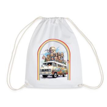 Presidents Day Hippie Van Retro - Turnbeutel - Weiß - Vorne