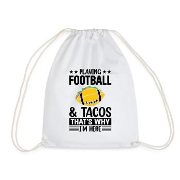Jouer au football et aux tacos, c’est pourquoi je suis ici - Pla - Sac de sport léger - blanc - Devant