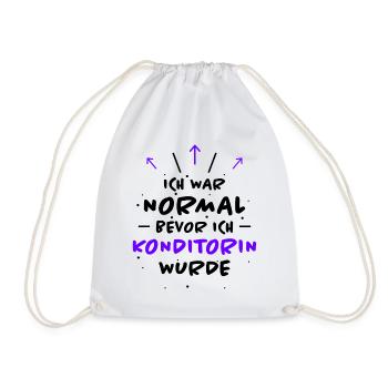Konditorin Spruch Backen Witz Konditorin Geschenk - Turnbeutel - Weiß - Vorne