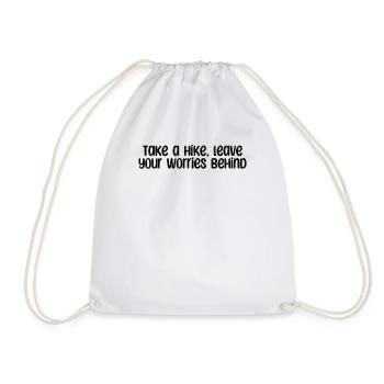 Hiking - Take a hike, leave your worries behind - Drawstring Bag - white - Front