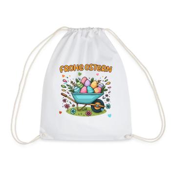 Vom Osterhase zu Ostern Ostereier sammeln - Turnbeutel - Weiß - Vorne