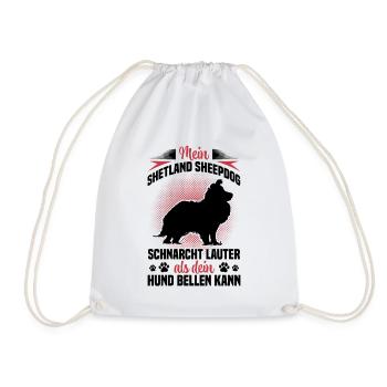 Sheltie snores loud Shetland Sheepdog - Drawstring Bag - white - Front