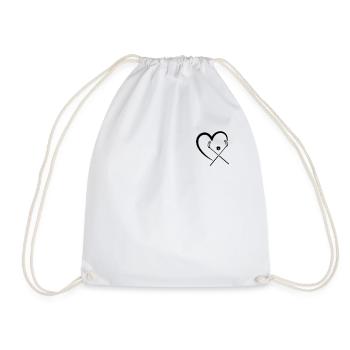 Floorball Heart Floorball Player - Drawstring Bag - white - Front