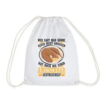 Anteater petting anteaters - Drawstring Bag - white - Front