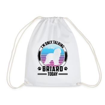 Briard Berger de Brie Discours uniquement avec Briard - Sac de sport léger - blanc - Devant