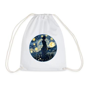 Women Empowerment Starry Night Shirt Resilient - Drawstring Bag - white - Front