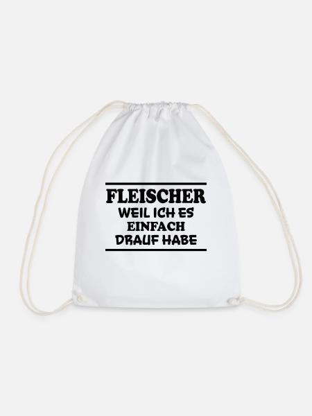 Fleischer Spruch Metzger Lustig Fleischer Geschenk - Turnbeutel - Weiß
