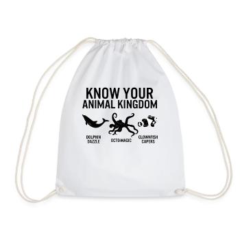 Chemise de l’océan, connaître votre dauphin du règne animal - Sac de sport léger - blanc - Devant
