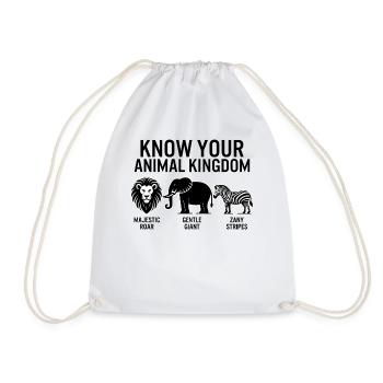 Dschungel-Shirt, kenne deinen tierischen Königreich-Löwen - Turnbeutel - Weiß - Vorne
