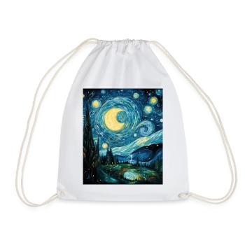 Earth Day Starry Night Shirt Conservation Through - Drawstring Bag - white - Front