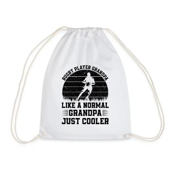 Rugby Player Grandpa like a normal Dad just cooler - Drawstring Bag - white - Front