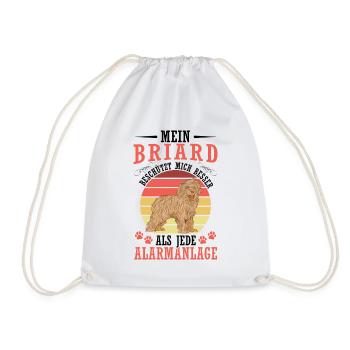 Briard me protège Berger de Brie Briard - Sac de sport léger - blanc - Devant