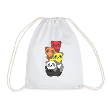 Lithsexual Flag Pride LGBTQ Cute Panda - Drawstring Bag - white - Front