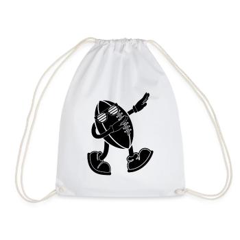 Funny Football Ball Male - Rugby Male - Drawstring Bag - white - Front