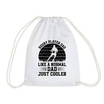 Rugby Player Dad like a normal Dad just cooler - R - Drawstring Bag - white - Front