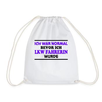 LKW Fahrerin Spruch Fun Lastwagenfahrerin Geschenk - Turnbeutel - Weiß - Vorne