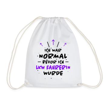 LKW Fahrerin Spruch Fun Lastwagenfahrerin Geschenk - Turnbeutel - Weiß - Vorne
