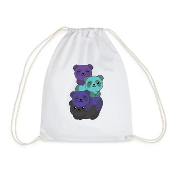 alexigender flag pride LGBTQ cute panda - Drawstring Bag - white - Front