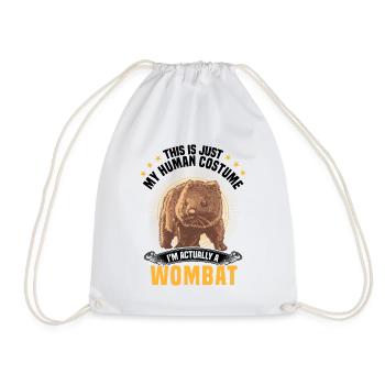 Nur ein Wombat Kostüm Australien Beuteltier - Turnbeutel - Weiß - Vorne