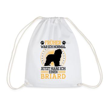 Briard was normal Berger de Brie Briard - Drawstring Bag - white - Front