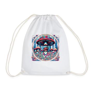 Chat psychédélique aux champignons magiques - Sac de sport léger - blanc - Devant