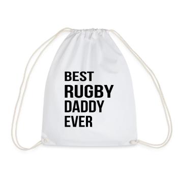 Best Rugby Daddy Ever - Rugby Dad Rugby Daddy - Drawstring Bag - white - Front