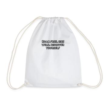 Hiking - Roam free, hike wild, discover yourself - Drawstring Bag - white - Front
