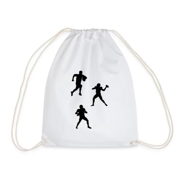 Rugby Player Silhouette Rugby Silhouette Rugby - Drawstring Bag - white - Front