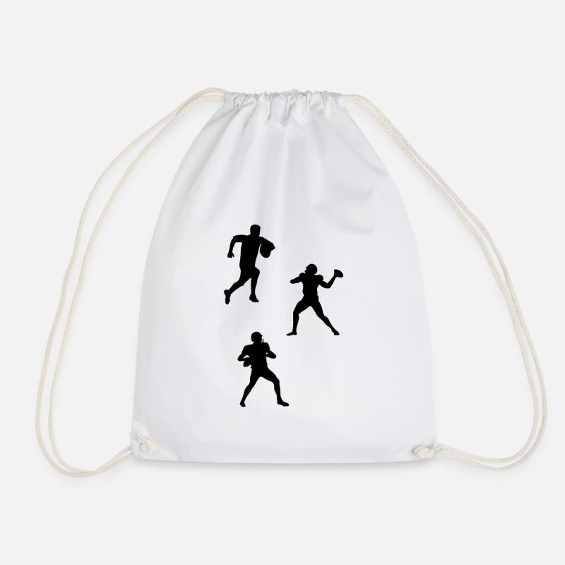Rugby Player Silhouette Rugby Silhouette Rugby - Turnbeutel - Weiß