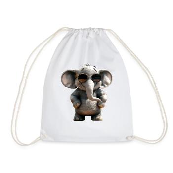 Elephant Africa Safari Wilderness Love Cute Elephant - Drawstring Bag - white - Front