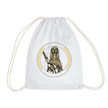 Hand Holding Scissors Dog Groomer Outline Pet - Drawstring Bag - white - Front