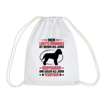 Lagotto Romagnolo protects me water dog - Drawstring Bag - white - Front