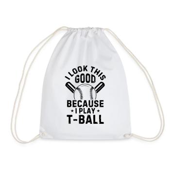 Joueur de tee-ball - J’ai l’air si bien parce que je joue - Sac de sport léger - blanc - Devant