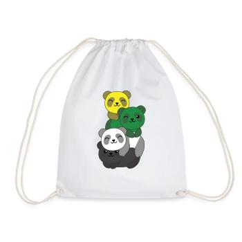 Skoliosexual Flag Pride LGBTQ Cute Panda - Drawstring Bag - white - Front
