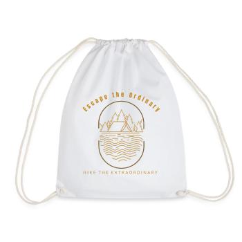 Escape the Ordinary Hike the Extraordinary - Drawstring Bag - white - Front