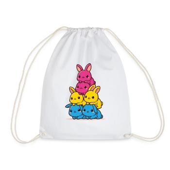 Lapins Pansexuel Drapeau Mois de la fierté Mignon Lapin - Sac de sport léger - blanc - Devant