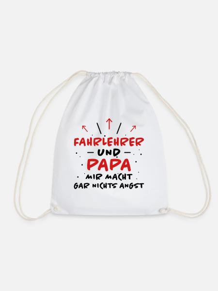Fahrlehrer Spruch Lustige Fahrschullehrer Geschenk - Turnbeutel - Weiß