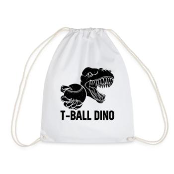 T-ball Dino Tee-ball Player Dino - Drawstring Bag - white - Front