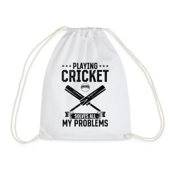 Jouer au cricket résout tous mes problèmes - Cricket F - Sac de sport léger - blanc - Devant