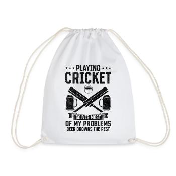 Jouer au cricket résout la plupart de mes problèmes - Sac de sport léger - blanc - Devant