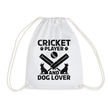 Cricket player and Dog lover - Dog Owner Cricket P - Turnbeutel - Weiß - Vorne