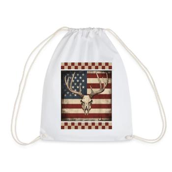 Bois de cerf rayures en détresse drapeau américain bleu marine Camo - Sac de sport léger - blanc - Devant