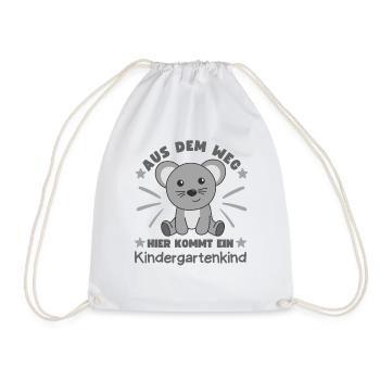 Out of the way here comes a kindergartner mouse - Drawstring Bag - white - Front