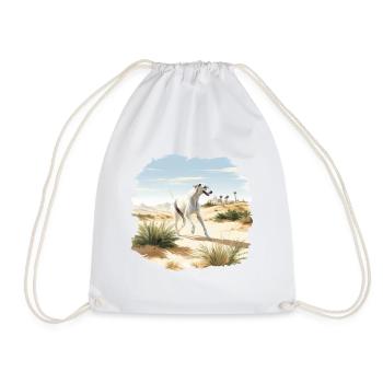 Saluki Dog Cottagecore Desert Escape Men Women - Drawstring Bag - white - Front