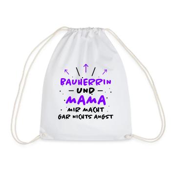 Bauherrin Spruch Bauherr Lustig Bauherrin Geschenk - Turnbeutel - Weiß - Vorne